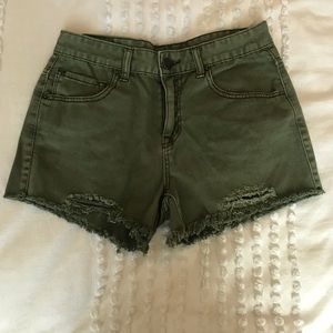 BDG Army Green Cutoff Shorts